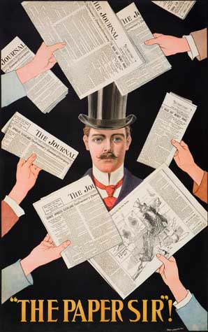 The Paper Sir, man in tophat, newspapers