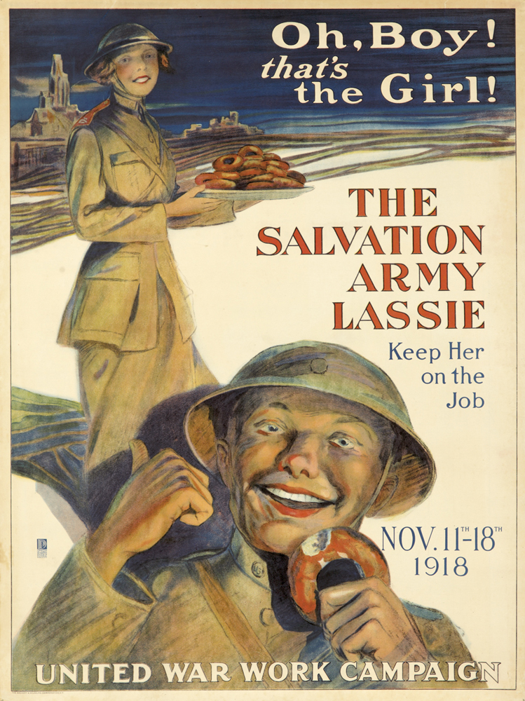 The Salvation Army Lassie, soldiers with donuts
