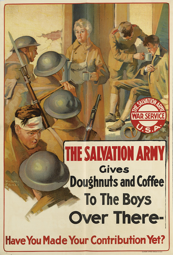 The Salvation Army Gives Doughnuts and Coffee, soldiers