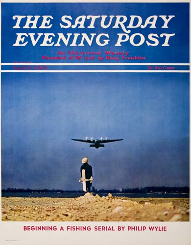 The Saturday Evening Post, Beginning a Fishing Serial, plane, beach