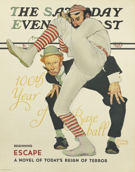 The Saturday Evening Post, Escape, 100th Year of Baseball, pitcher
