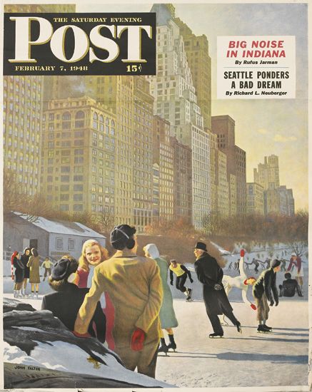 The Saturday Evening Post, Big Noise in Indiana, snowy street