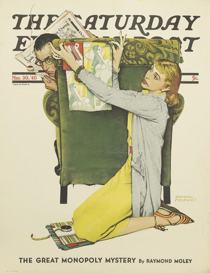 The Saturday Evening Post, man in green armchair