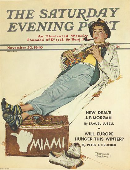 The Saturday Evening Post, Miami, boy with suitcase