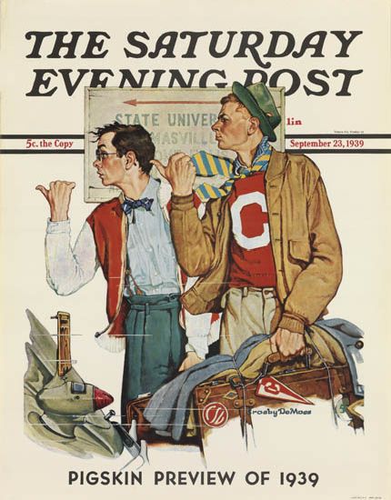 The Saturday Evening Post, Pigskin Preview of 1939, boys in uniform
