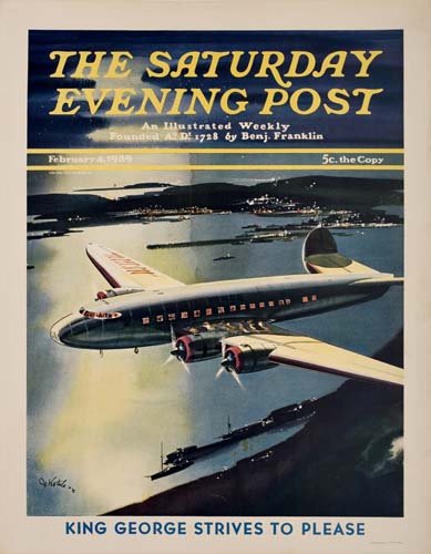 The Saturday Evening Post, King George Strives to Please, airplane