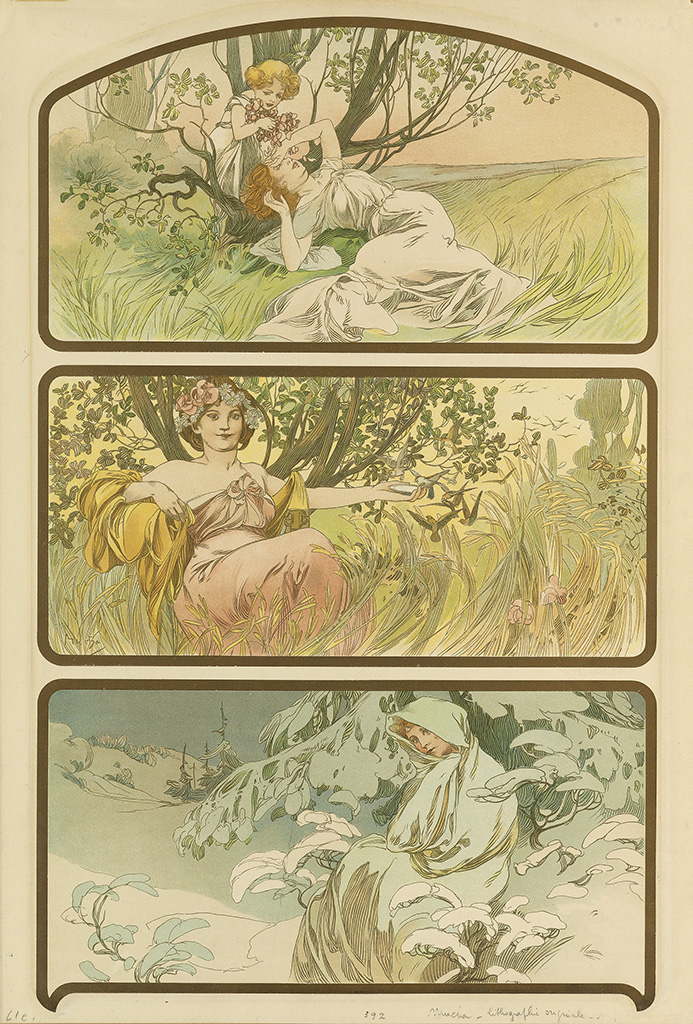 Three posters, horizontal, seasons