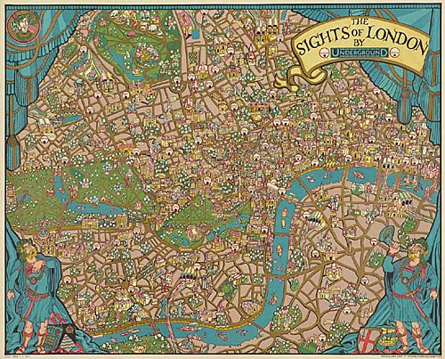 The Sights of London By Underground, map of London