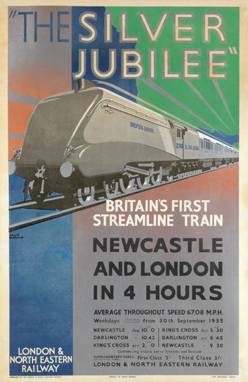 The Silver Jubilee, silver train, rainbow poster