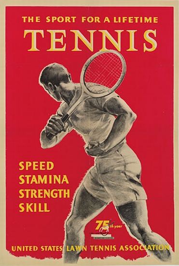 The Sport for a Lifetime Tennis, red poster