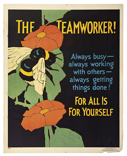 The Teamworker, For All is For Yourself, bee and flower