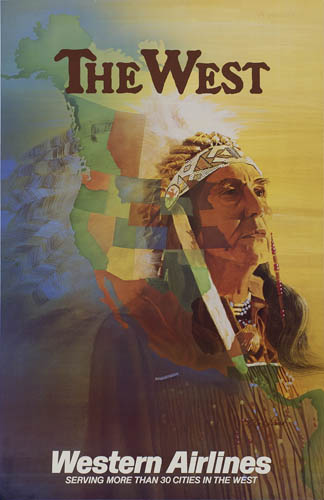 The West, Western Airlines, indian, state outlines