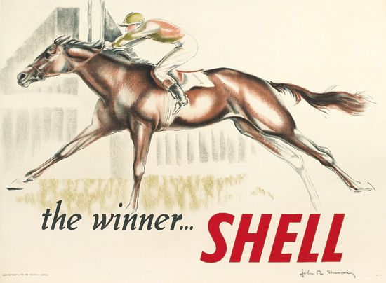 The Winner Shell, jockey on a horse