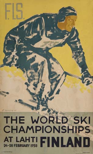 The World Ski Championships at Lahti Finland, man skiing