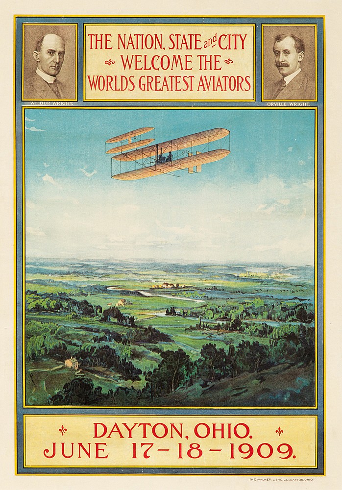The Nation, State, and City, Dayton, Ohio, plane over fields, The Wright Brothers