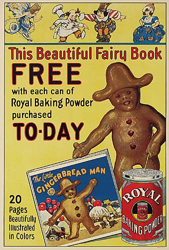 This Beautiful Fairy Book, Free, yellow poster, gingerbread man