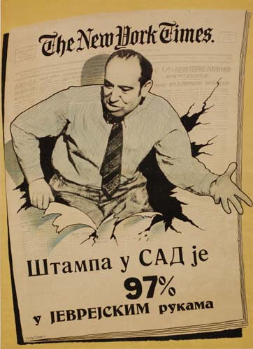 The New York Times, man comes through newspaper