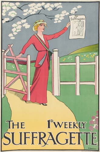 The Suffragette, woman in red