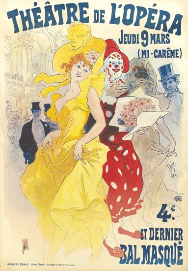 Theatre de L’Opera Jeudi 9 Mars, woman in yellow, clown in red