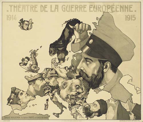 Theatre de la Guerre Europeenne, 1915, men in hats