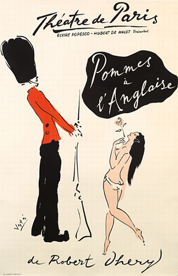 Theatre de Paris, white poster, Pommes a e Anglaise, soldier