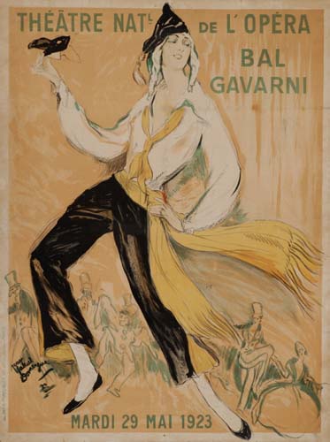 Theatre Natl de L’Opera Bal Gavarni, orange poster