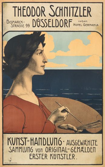 Theodor Schnitzler Deusseldorf, woman in red