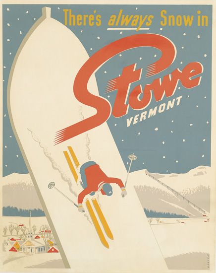 There’s Always Snow in Stowe Vermont, skier