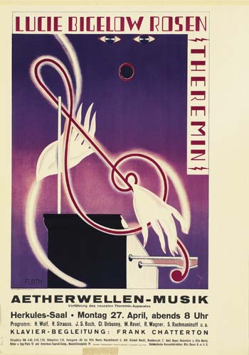 Lucie Bigelow Rosen, treble clef, purple poster