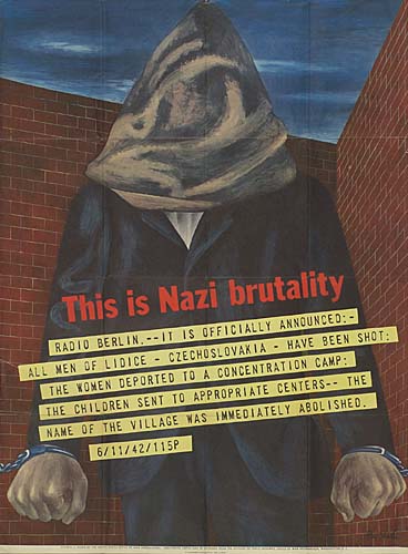 This is Nazi Brutality, man with hood, handcuffs