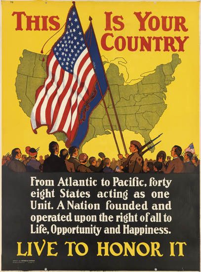 This Is Your Country, Live to Honor It, map, flag, troops