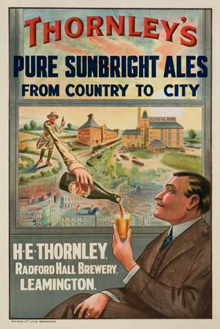 Thornley’s Pure Sunbright Ales, man in grey, drink