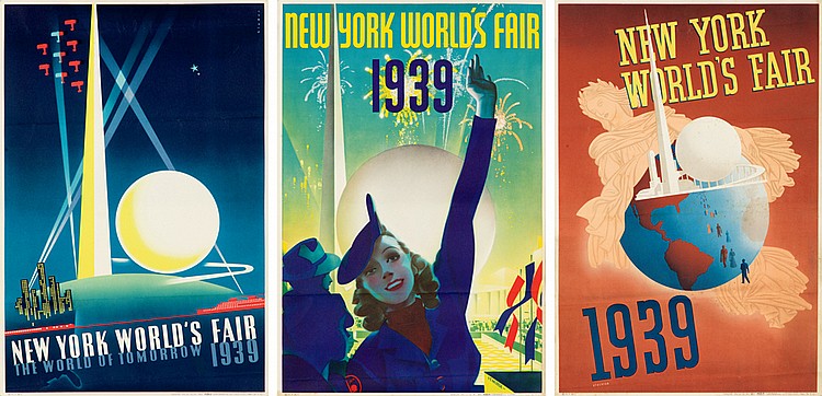 New York World’s Fair 1939, three posters