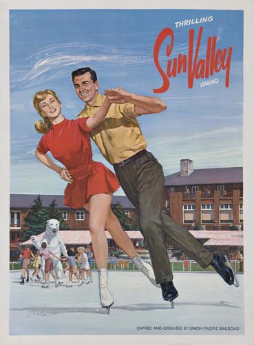 Thrilling Sun Valley Idaho, couple ice skating