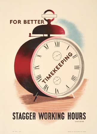 For Better TImeKeeping Stagger Working Hours, red alarm clock