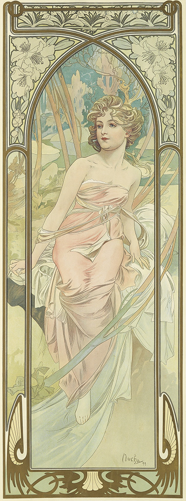 Long poster, woman in pink