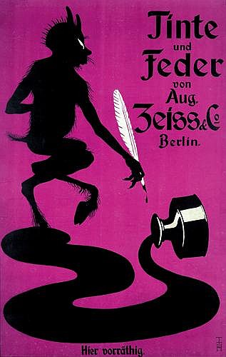 Tinte und Feder, purple poster