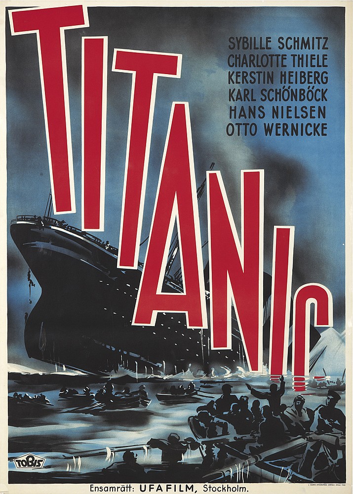 Titanic, water, drowning people