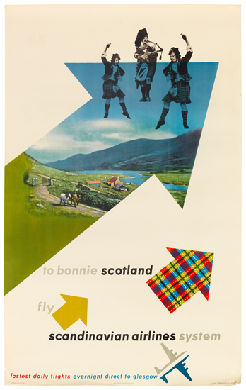To Bonnie Scotland, Fly Scandinavian Airlines System, arrows