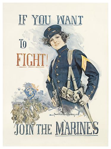 If You Want to Fight, Join the Marines, woman in uniform