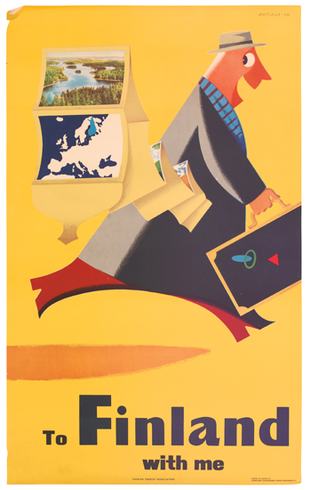 To Finland With Me, man runs through airport with bag