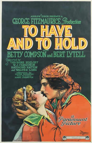 To Have and To Hold, couple kissing, A Paramount Picture