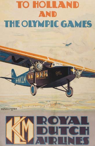 Royal Dutch Airlines, TO Holland and Olympic Games, plane