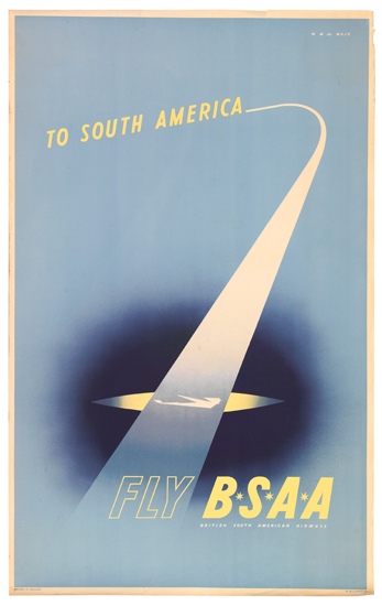 To South America Fly BSAA, blue poster