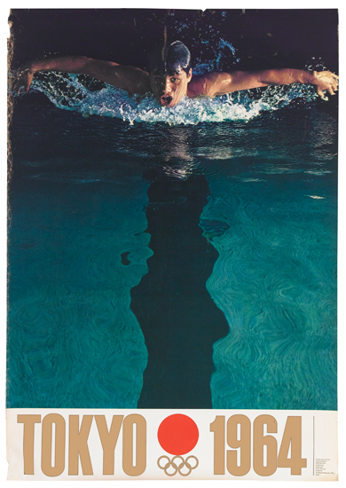 Tokyo 1964, man swimming