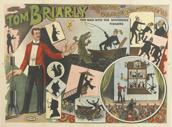 Tom Briarly Creator of Colored Shadowgraphs, man in red, shadows