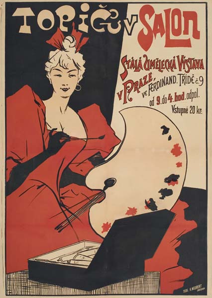 Topicuv Salon Stala, woman in red dress