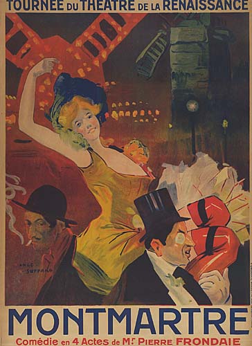 Tournee du Theatre de la Renaissance Montmartre, woman in yellow