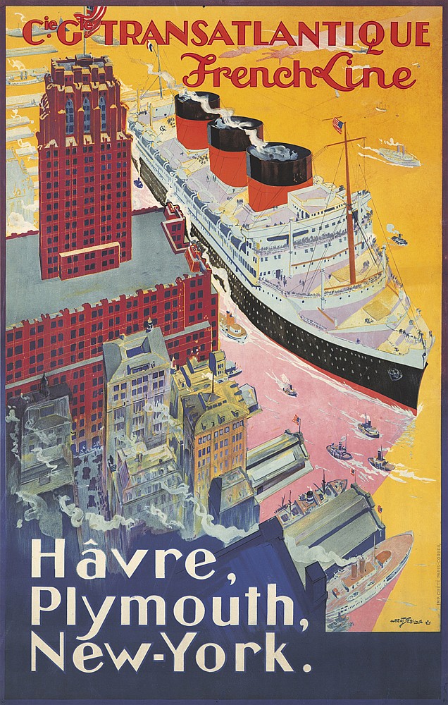Cie Gle Transatlantique French Line Havre Plymouth New York, ship