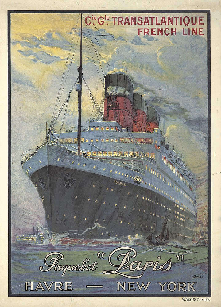 Cie Gle Transatlantique French Line, Paquebot Paris, ship